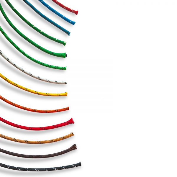 Old style electrical cables braided cotton 2.5 mm² brindle